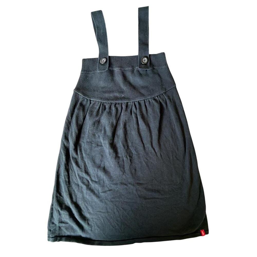Euro esprit black overall pinafore style dress with adjustable straps